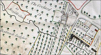 037 Section of the 1746 Estate Map &copy; Glos Archives